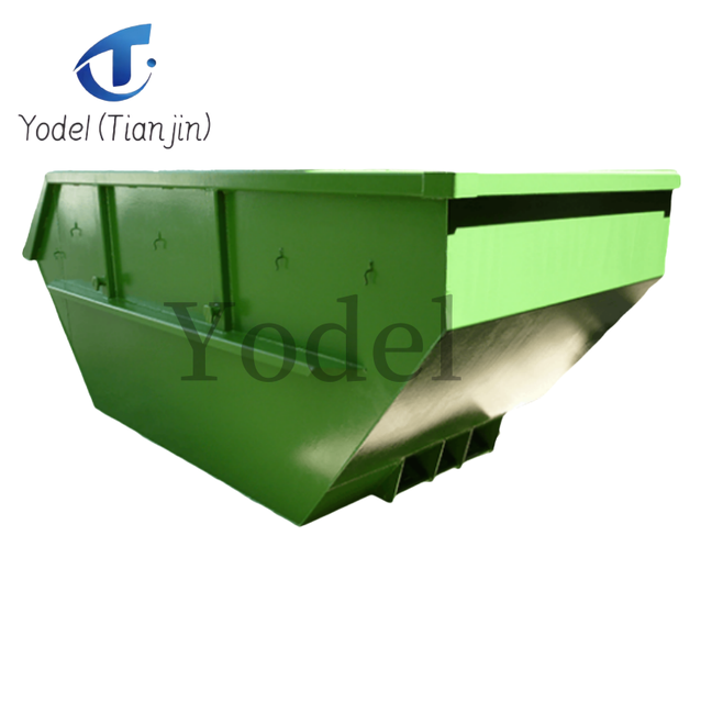 9 Cubic Meters Marrel Skip Loader Gantry Skip Bins for Waste Demolition Scrap with Trailer Truck  Crane Steel  Lifting Plug