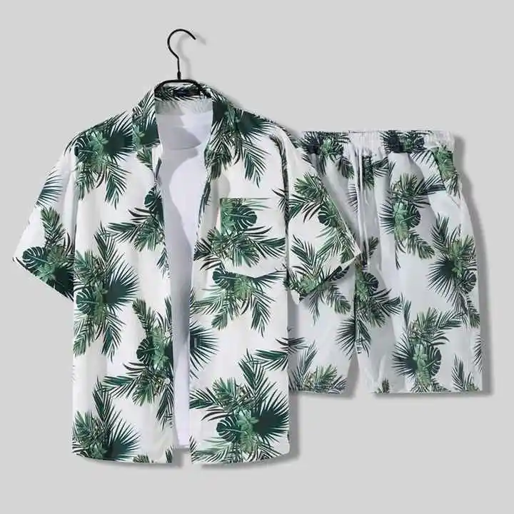 2024 nouveauté mode été hawaïen survêtement vacances hommes vêtements de plage costume court décontracté 2 pièces T-shirt ensemble de vêtements