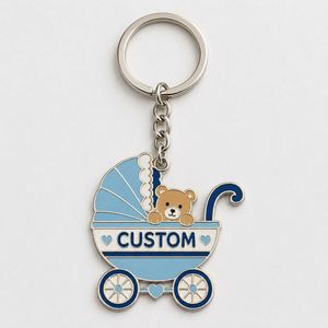 Porte-clés personnalisés de haute qualité pour bébés, pendentifs souvenirs de naissance, chaînes pour baptême de nourrissons, souvenirs de crèche, vente en gros - Product Image 2