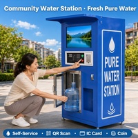 Máquina Expendedora de Agua Purificada por Ósmosis Inversa, Estación de Autoservicio para Exteriores, OEM, 24H, Inteligente, con Monedas, Código QR, IoT, Luz UV para Desinfección Automática