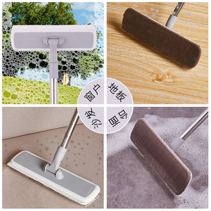Telescopic <b>Cleaning</b> Brush Stainless Steel Window Floor Glass <b>Scraper</b> Double Sided Eraser Long Handle Multi Use - Product Image 1