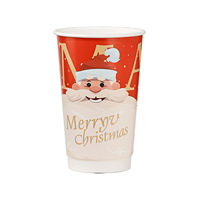 Gobelets jetables en plastique PP transparent écologiques pour thé au lait, 90 unités, thème Noël, étiquette moulée, 500ml 520ml 600ml, marque MZH, personnalisables