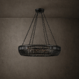 Matte <b>Black</b> <b>Frame</b> Round Crystal Pendant Light Smoky Crystal Shade For Entryway Walk In Closet Interior Home Lighting - Product Image 4