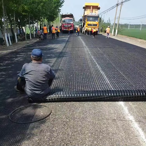 Asfalto Cemento Ferrocarril Pavimento Balda Aeropuerto Pista Fibra de vidrio Geogrid - Product Image 1