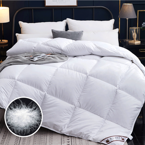 سعر جيد الأبيض الملكة أوزة لحاف قطني محاك باليد آلة قابل للغسل الفراش مجموعة غشايات الفراش لحاف بطانية - Product Image 3