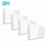 Interrupteur mural intelligent Wi-Fi Matter 1 2 3 4 gangs avec fil neutre, interrupteurs physiques à bouton-poussoir compatibles avec l'application HomeKit