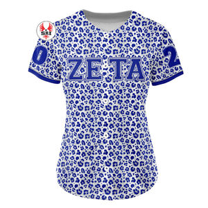 เสื้อกีฬาเบสบอลซอฟต์บอลพิมพ์ลาย Zeta phi Beta เสื้อสโมสรสำหรับสมาคมสตรีระบายอากาศได้ดีมีขนาดพิเศษ - Product Image 1