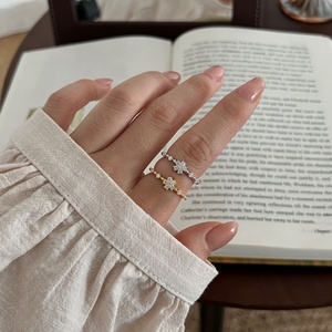 Bague pour femme Dylam, design unique et simple, bijoux fins, cluster de fleurs, D VVS1 Moissanite, pour fiançailles, mariage, usage quotidien - Product Image 6
