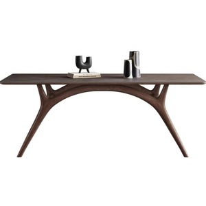 Table à manger Deer Cry en bois massif, structure en bois courbé rectangulaire, meubles de salle à manger stables - Product Image 5