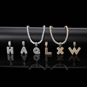 <span class=keywords><strong>Collar</strong></span> <span class=keywords><strong>con</strong></span> Iniciales Personalizadas NUOYA para <span class=keywords><strong>Hombre</strong></span>, <span class=keywords><strong>con</strong></span> Piedras Baguette, Estilo Hip Hop, Colgante <span class=keywords><strong>con</strong></span> Nombre, Joyería Personalizada - Product Image 1