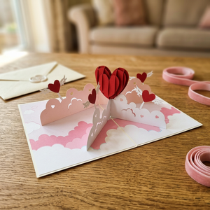 Carte pop-up 3D en forme de cœur pour la Saint-Valentin, artisanat en papier fait main, cadeau, best-seller au Vietnam, pour les cadeaux de Thanksgiving des amoureux, Viet-craft - Product Image 2