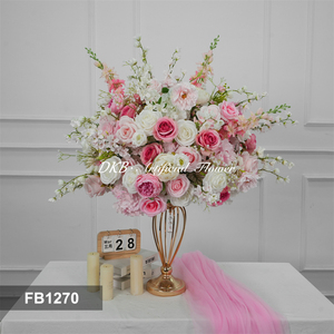 DKB OEM Decorative Flowers and Plants Wedding Event Table Centerpieces <b>Artificial</b> Silk Flower Ball Wedding Decorations Supplies - Product Image 3