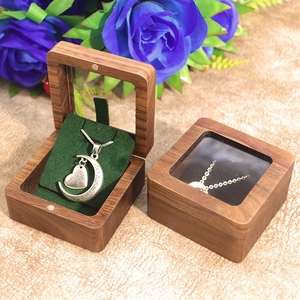 Factory Wholesale Jewelry Wooden <b>Boxes</b> Exquisite Visual Jewelry <b>Storage</b> Wooden Box Multi <b>Velvet</b> Lined Wooden Box - Product Image 3