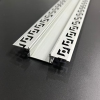 Profilé LED en aluminium encastré sans cadre SDW064 avec bride pour cloison sèche, taille 62 x 14 mm