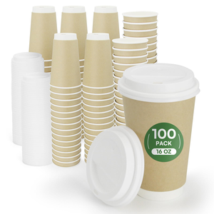 Gobelet à café jetable en carton ondulé double paroi biodégradable personnalisé pour compagnies aériennes, avec couvercle - Product Image 1