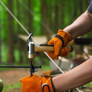 Marteau multifonctionnel en laiton pour l'extérieur, avec manche en bois, extracteur de piquets de tente, outil de sécurité pour le camping et la randonnée, 30cm - Product Image 4