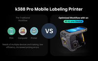Imprimante thermique compacte K388 Pro avec écran Android 14.0 de 5,5 pouces, conception portable durable, fonctionnalités d'étiquetage et de codes-barres