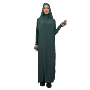 Abito Lungo con Cappuccio in Pizzo Morbido e Confortevole in Poliestere per Eid Ramadan 2026, Jilbab Nikab per Donne Musulmane - Product Image 5