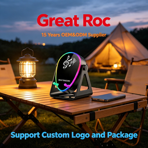 Dudukan Ponsel Multifungsi dengan Sensor Suara, Dudukan Ponsel <span class=keywords><strong>Speaker</strong></span> RGB, Penyangga Ponsel Audio Sensor yang Dapat Disesuaikan - Product Image 5