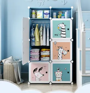 <span class=keywords><strong>Armoire</strong></span> pour Enfants Simple en <span class=keywords><strong>Plastique</strong></span>, Petite Garde-robe de Rangement pour Bébé Garçon ou Fille, pour Chambre à Coucher - Product Image 1