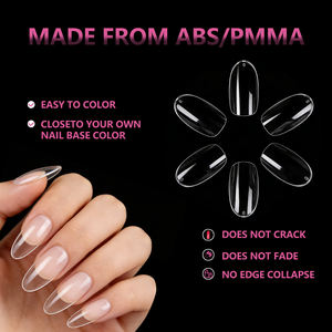 เล็บปลอม JIEYU PMMA/ABS สวยงาม สำหรับทำเล็บแบบฝรั่งเศส แบบสั้น ใส  ครอบคลุมเต็มเล็บ  เหมาะสำหรับผู้เริ่มต้นทำเล็บ - Product Image 6