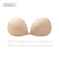 Sujetadores de encaje para mujer, con relleno, sin aros, sin tirantes, para vestido de novia, con efecto push-up, para bustos pequeños y grandes, invisibles, para verano, con cubrepezones