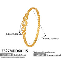 Bracelet géométrique en zirconium pour femmes, élégant et luxueux, en acier inoxydable, vente en gros d'usine