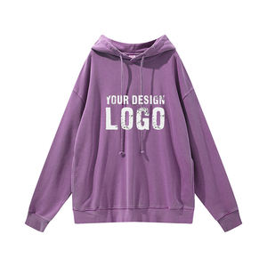 Sweat-shirts pour hommes à épaules tombantes, lavés à l'eau forte, avec logo personnalisé, mode décontractée, couleur unie, pull à capuche, grande taille - Product Image 4