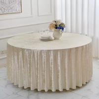 Nappe de table en velours écrasé de luxe, 120 x 132 pouces, ronde, pour mariage, fête, décoration d'hôtel