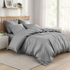 Ensemble de literie en coton gris uni minimaliste, 100% doux, housse de couette pour B&B, livraison directe UE, 3 pièces, stock Pologne - Product Image 5