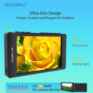FEELWORLD FW450 4.5 "IPS ออนกล้อง <span class=keywords><strong>DSLR</strong></span> มอนิเตอร์สนาม <span class=keywords><strong>HDMI</strong></span> อินพุต <span class=keywords><strong>HDMI</strong></span> เอาต์พุต HD 1280x720ฟิลด์มอนิเตอร์สำหรับ <span class=keywords><strong>DSLR</strong></span> - Product Image 4