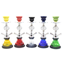 Chicha arabe en métal, petite taille, finition givrée, design double-barillet, moderne, neuve, en stock direct usine
