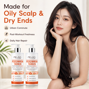 Custom Logo Persimmon Tannin <b>Shampoo</b> Conditioner Set 11.8oz Scalp Refresh Oil Balance Smooth Soft Silky Hair Daily Routine - Product Image 5