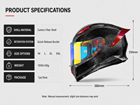 Casque de moto intégral professionnel BOJUE G30 en fibre de carbone - Conception de course légère, homologué DOT, fermeture rapide, toutes tailles