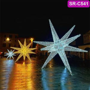 Lumière décorative extérieure de Noël à LED, motif d'arche d'<span class=keywords><strong>étoile</strong></span> RGB pixelisée, sculpture 3D personnalisée IP65, paysage, rue - Product Image 6
