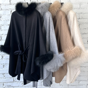 Manteau de luxe pour femmes de quatre couleurs d'automne et d'hiver nouveau manteau de fourrure de renard en laine mélangée Vente en gros - Product Image 5
