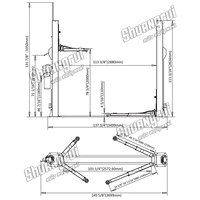 Plateforme élévatrice hydraulique à deux poteaux SR Brand pour voitures, capacité 4000 kg, déverrouillage d'un côté, garantie 12 mois