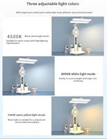Lampe de bureau LED intelligente pliable avec ventilateur, porte-stylo, horloge, commande tactile, protection des yeux, lampe de table d'apprentissage à intensité variable 6000K