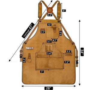 Heavy Duty 20 oz tela da lavoro bavaglino grembiule con 9 tasche per la lavorazione del legno negozio grembiule per gli uomini in ristoranti acquirenti commerciali - Product Image 3