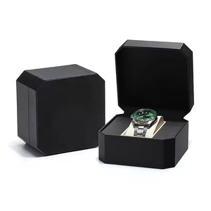 Octagonal PU Leather <b>Watch</b> Box, Multi-Color Luxury Single <b>Watch</b> Storage <b>Case</b> With Velvet Lining - Product Image 5