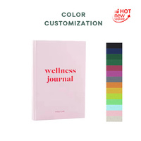 Vente en gros Nouveau design Personnalisation complète A5 Agenda Couleur jaune Couverture en papier Couverture rigide Journal de bien-être Carnet