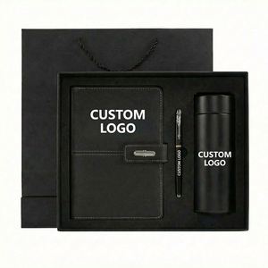 Juegos de Regalo Empresariales Promocionales, Juego de Cuaderno, Bolígrafo y Botella de Agua Aislada de Cuero con Logotipo Personalizado, con Empaque de Regalo - Product Image 1
