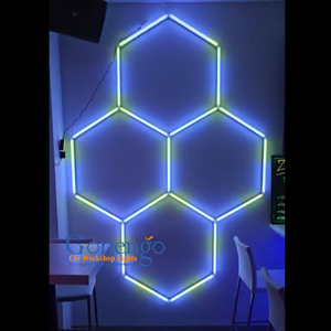 Iluminación <span class=keywords><strong>únic</strong></span>a y elegante Diy ensamblada Rgb Hexagon Lighting Nightclub Gym Luces decorativas - Product Image 6
