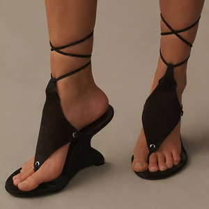 <span class=keywords><strong>Sandali</strong></span> con <span class=keywords><strong>tacco</strong></span> alto da donna personalizzati dal produttore, sexy, alla moda estiva, con cinturini incrociati e zeppa <span class=keywords><strong>sottile</strong></span> - Product Image 3