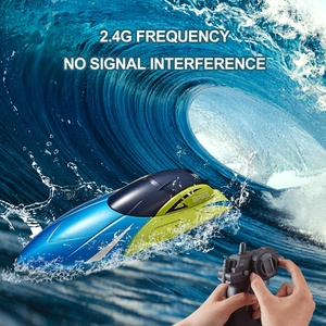 Bateau RC miniature haute vitesse 4DRC S4 2.4G pour enfants, 4 canaux, double hélice, télécommande, avec avertissement de batterie faible et lumières LED - Product Image 2