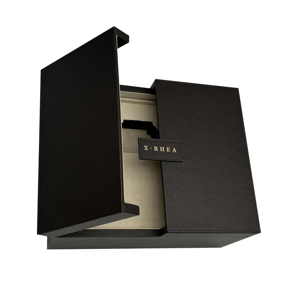 Caixa elegante magnética de luxo com porta dupla e 2 lados de abertura, caixa de presente com logotipo personalizado