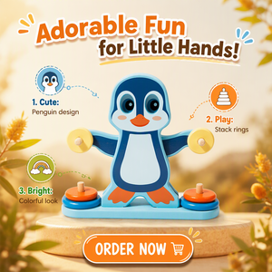 <span class=keywords><strong>Jeu</strong></span> d'équilibre <span class=keywords><strong>pingouin</strong></span> en bois pour l'éveil des enfants, entraînement à la logique et à la pensée, apprentissage des poids et des capacités de perception - Product Image 2