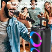 Haut-parleur portable étanche à double cornet avec boîtier en plastique, LED RGB, compatible karaoké numérique, pour home cinéma et extérieur