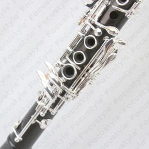<span class=keywords><strong>Clarinete</strong></span> de Madera de Granadilla Eb de Alta Calidad con Llaves Plateadas, 18 Llaves y 6 Anillos, <span class=keywords><strong>Doble</strong></span> Boquilla - Product Image 4