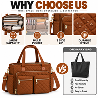 Sac fourre-tout en polyester grande capacité personnalisé pour le travail et les voyages, organisateur multi-poches avec bandoulière amovible